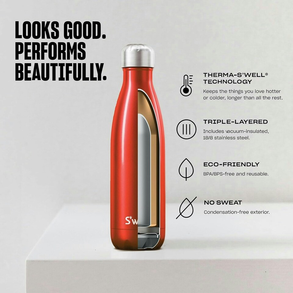 image 1 of Swell Stainless Steel Water Bottle 500ml Azurite Marble