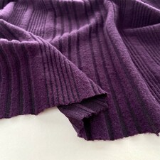 Minerva Core Range Purple Brushed Texture Rib Stretch Knit Fabric for Dressmaking, 160cm / 62" Wide - per metre