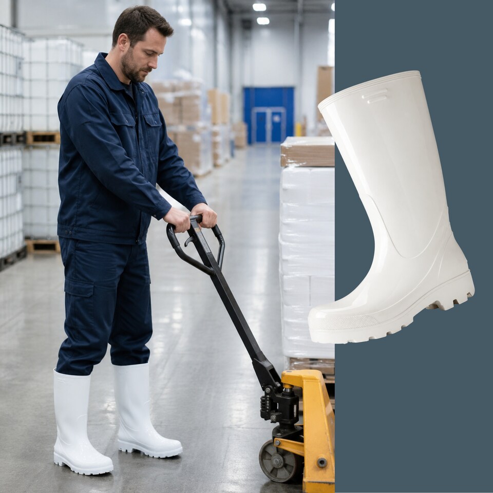 image 1 of Grander Z Men's White PVC Protective Wellies EU41