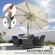 image 7 of Outsunny 2.6 m Garden Parasol Umbrella with Light, Outdoor Patio Umbrella | Cream | Cream White | 263 x 263 x 245 cm