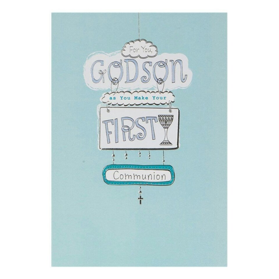 image 1 of Communion Card For Godson 'Love And Pride'