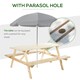 image 3 of Outsunny 5.8FT Outdoor Wooden Picnic Table Bench Garden Patio Pub Chair 6 Seats
