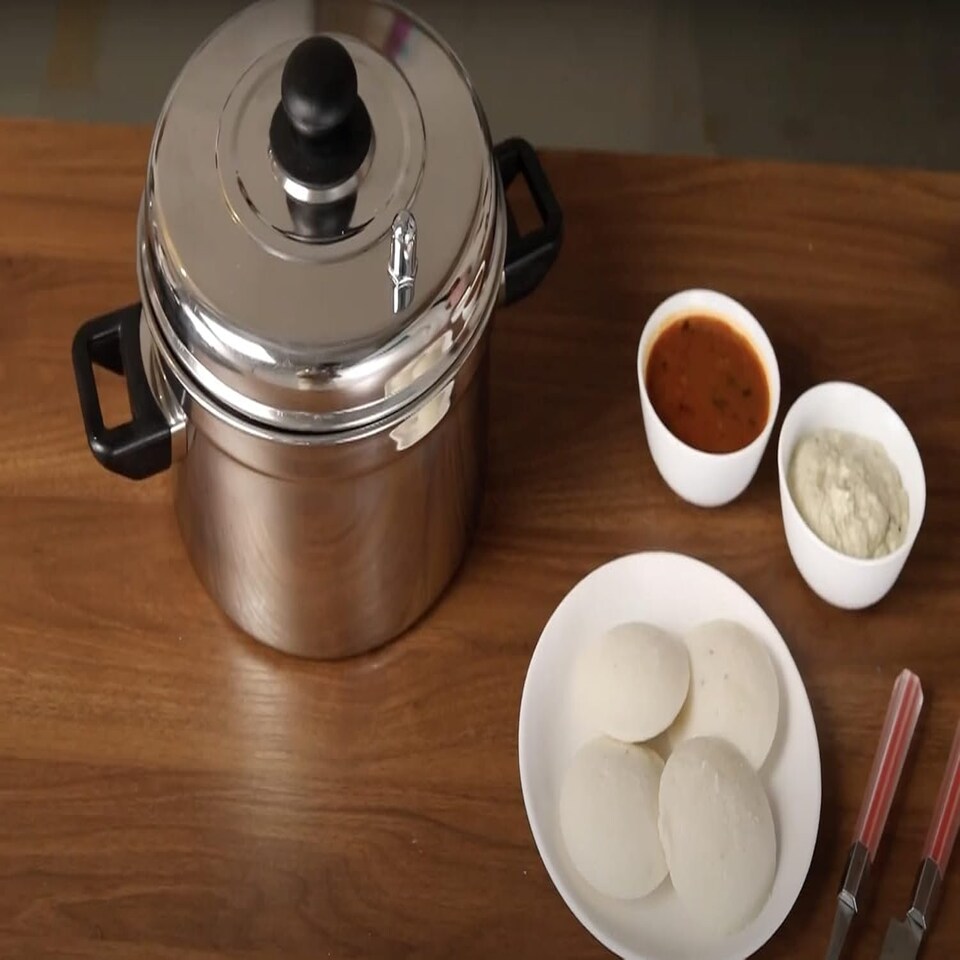 image 1 of Vinod Stainless Steel Idli Cooker – Suitable For Indian Cooking - 4 Tier Stand