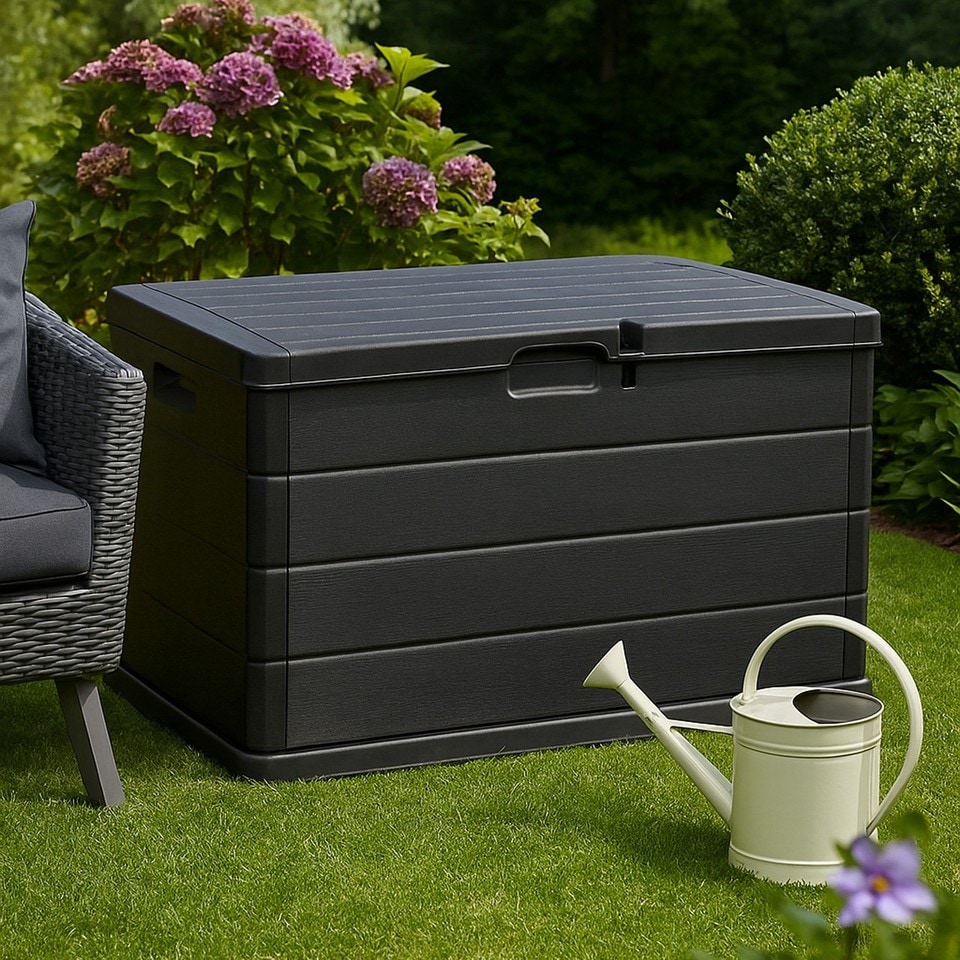 image 1 of 200L Large Lockable Outdoor Garden Storage Box Heavy Duty Patio Cushion Chest