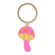 Something Different Funky Fungi Mushroom Keyring - Pink/Yellow/Orange - One Size