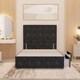 image 1 of Divan Bed Base with 2 Drawers & Plain Floor Standing Headboard Tweed Fabric | Grey | Charcoal