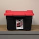image 4 of 37L Black and Red Tuff Stackable Storage Box with Lid and Carry Handles | Multi | Black / Red