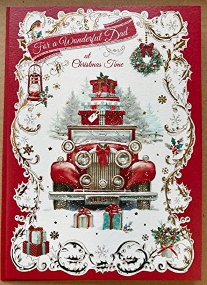 image 1 of Nice Verse Gold Foil Quality New Xmas Greeting Card - SPECIAL DAD AT CHRISTMAS