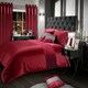 image 1 of Intimates Crushed Velvet Panel Duvet Cover & Pillowcase Set Red | Raspberry | Super King
