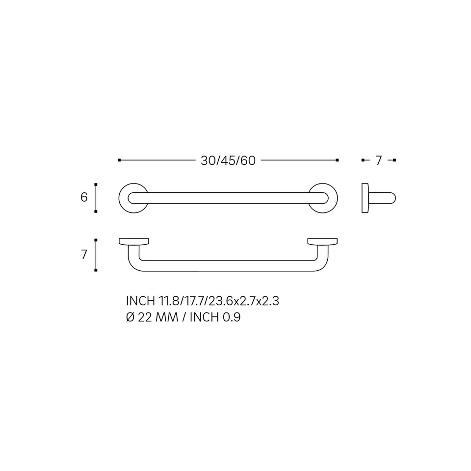 image 1 of Cosmic Bathroom Handle w/ Durable Stainless Steel for Bathroom, Light Grey-30cm