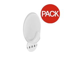 Securit Oval Removable Hooks (Pack of 2) - White - 70mm x 40mm