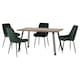 image 1 of Quebec Wave Edge Dining Set with 4 Velvet Avery Chairs Green | Emerald Green