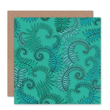 Fern Green Illustration Pattern Plant Art Card