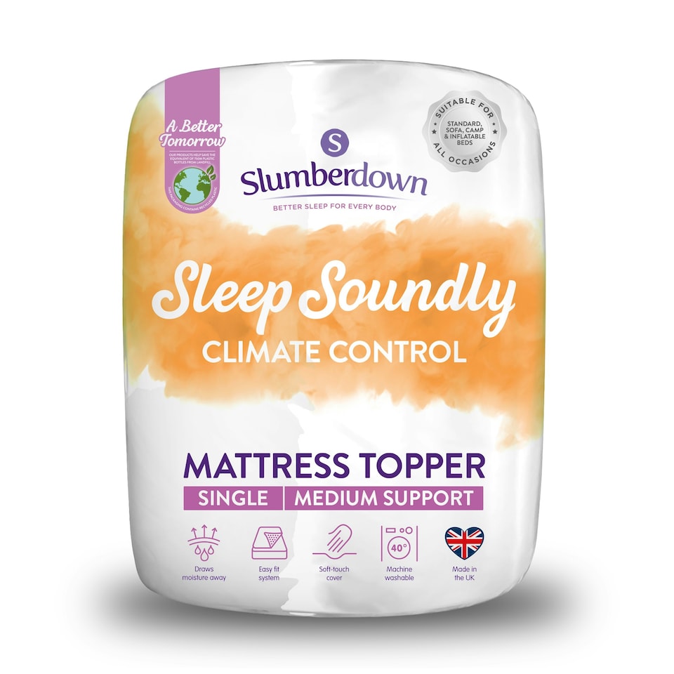 image 1 of Slumberdown Sleep Soundly Climate Control Mattress Topper, Single