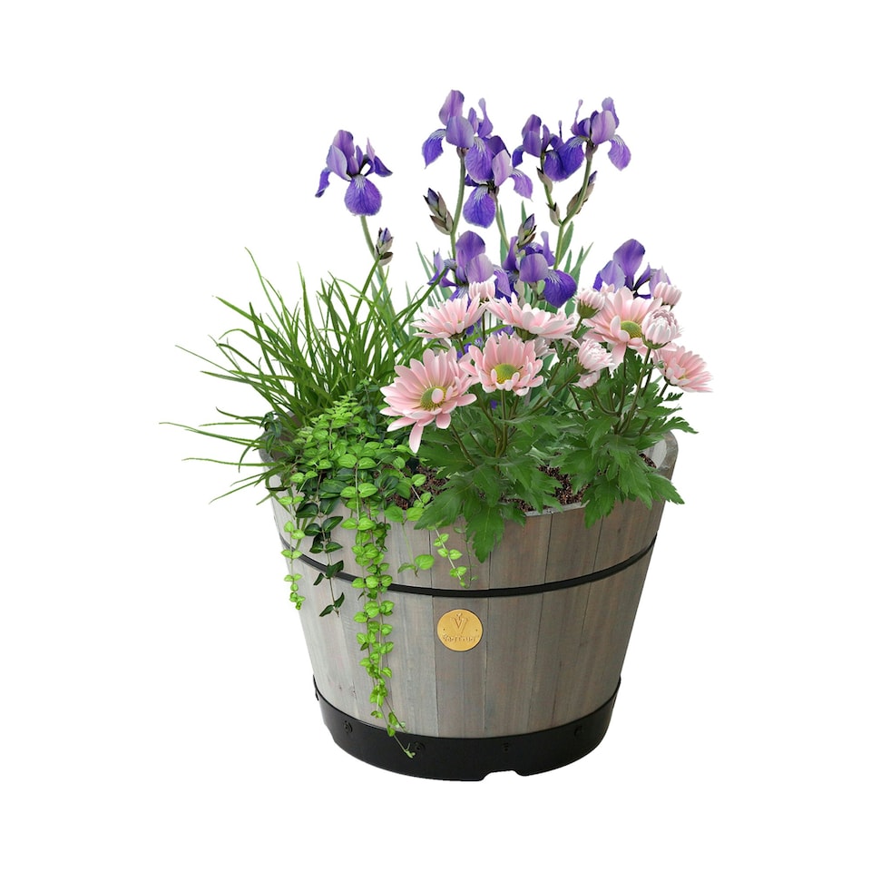 image 1 of VegTrug Medium Build a Barrel Grey Wash