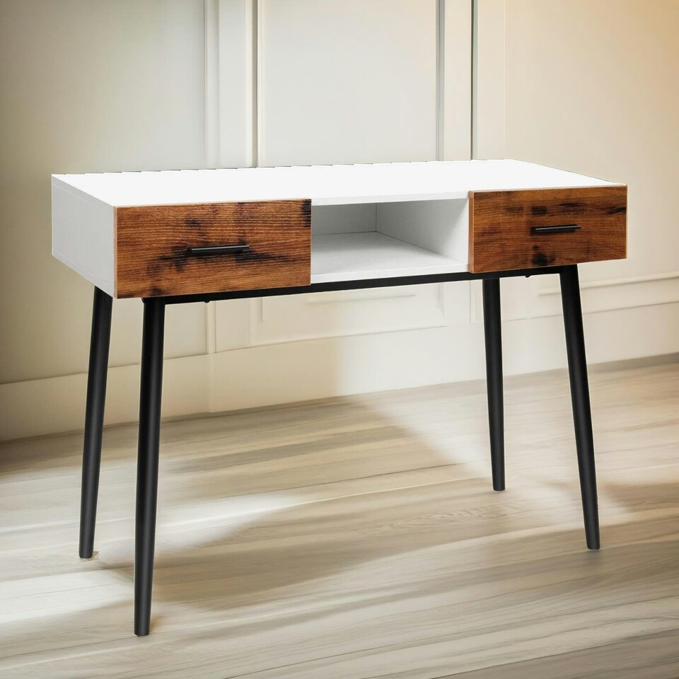 image 1 of 2 Drawer Console Accent Hallway Table Black Black