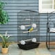 image 7 of PawHut 92cm Large Bird Cage with Stand, Perches, Food Bowls, Swing, Black