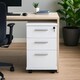 image 7 of 3 Drawer Office Storage Unit Lockable & Portable Under Desk Cabinet White