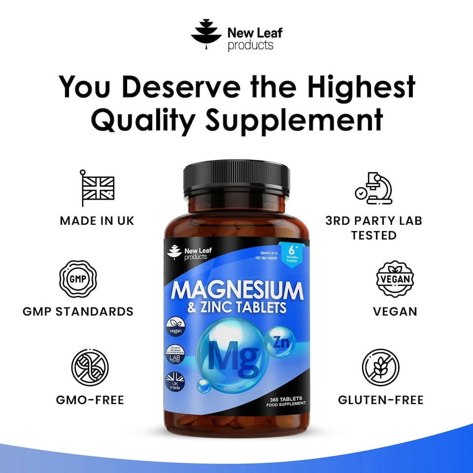 image 1 of Magnesium and Zinc Tablets 365 Fill