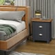 image 1 of Dunkeld 2 Drawer Midnight Blue Bedside Cabinet Blue | Antique Oak effect wax