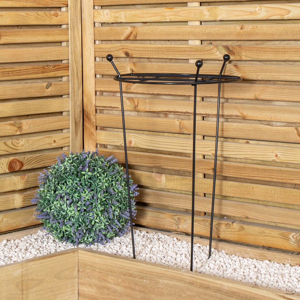 image 1 of Tom Chambers Heavy Duty Black Metal Steel Garden Plant Support Grow Through - 60cm x 35cm