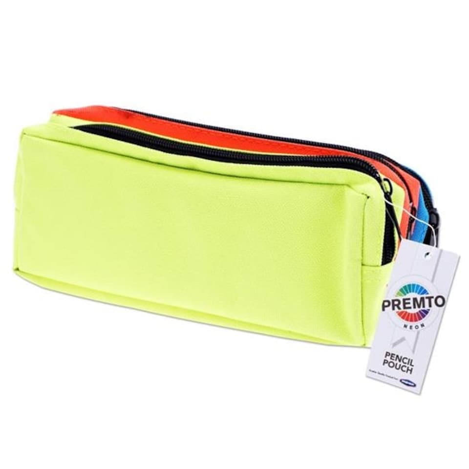 image 1 of 3 Pocket Neon Coloured Zip Pencil Case by Premto