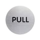 image 1 of Durable Adhesive Fire Door PULL Sign Symbol | Brushed Stainless Steel | 65mm | Silver