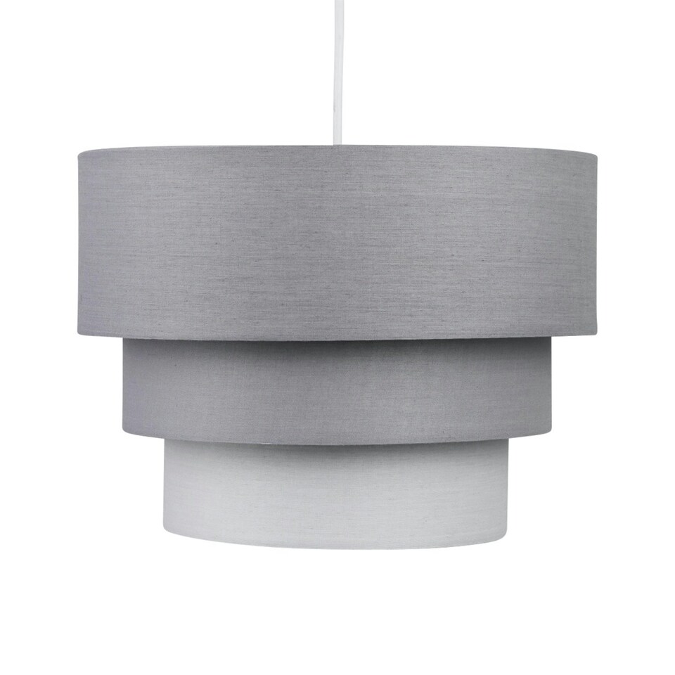 image 1 of First Choice Lighting Grey Ombre 3 Tier Ceiling Light Shade Grey