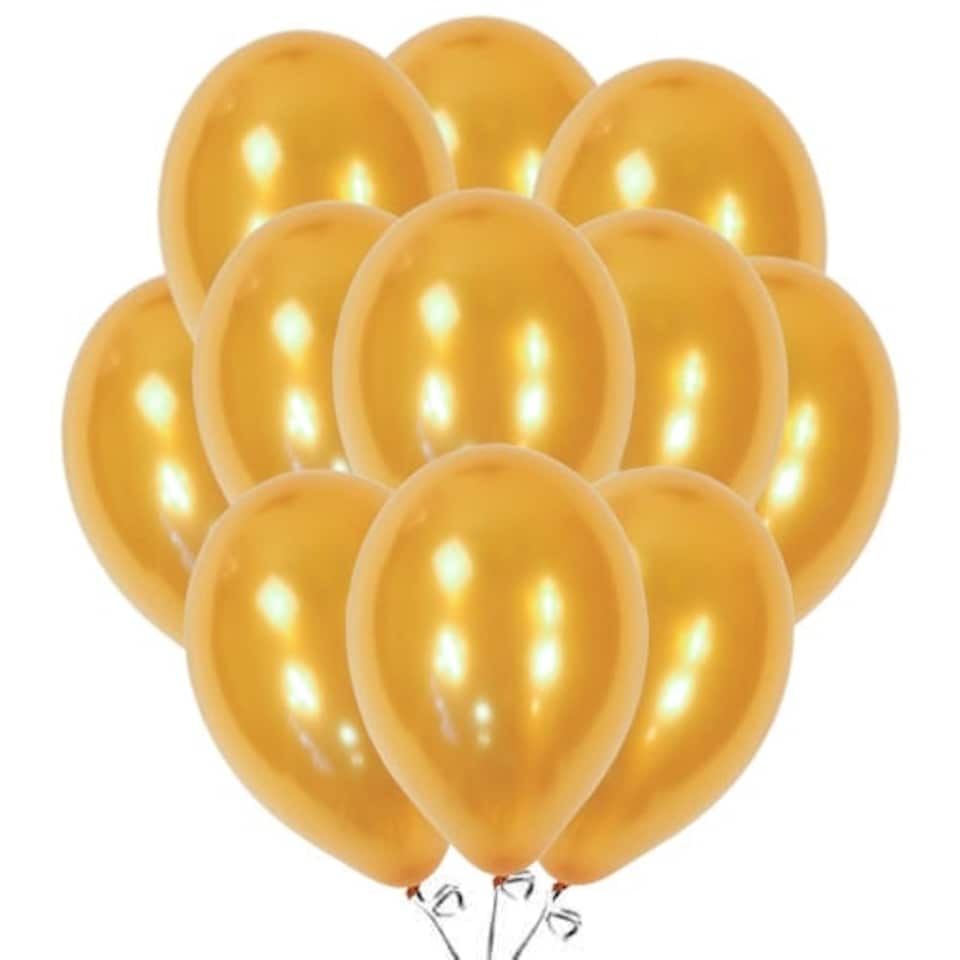 Metallic Gold Biodegradable Latex Balloons 23cm / 9 in - Pack of 20