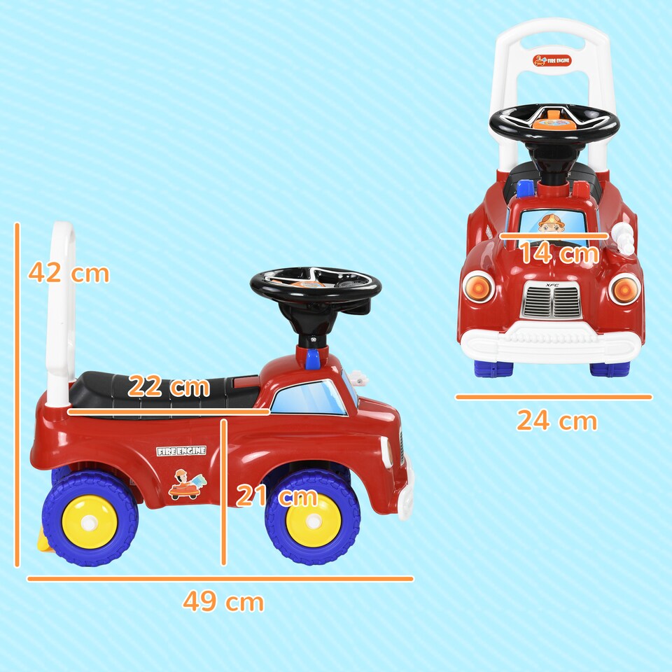image 1 of AIYAPLAY Ride On Car Foot to Floor Design with Under Seat Storage, Red