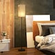 image 2 of HOMCOM Standing Floor Lamp with Linen Shade for Living Room, Bedroom, Black