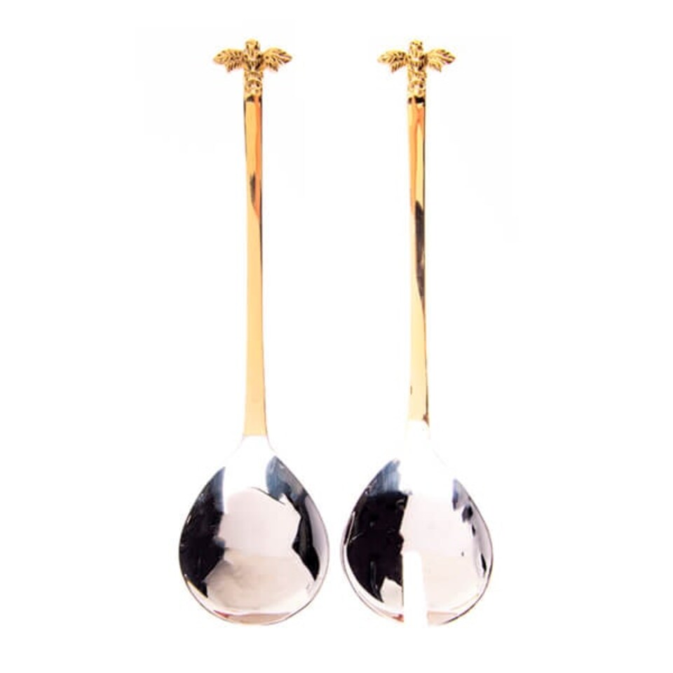 image 1 of The Just Slate Company Bee Salad Server Set