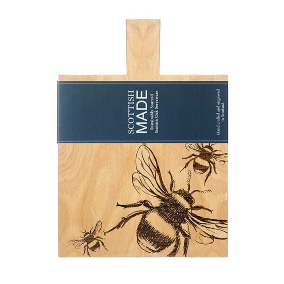 image 1 of The Just Slate Company Bee Medium Oak Serving Paddle