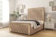 image 2 of Sloomy Sofia Gold Mink Naples Bed Frame With 50" Upholstered Headboard 4' Small Double