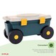 image 4 of Outdoor Garden Rolling Tool Cart Storage Box with Rotating Seat | Green
