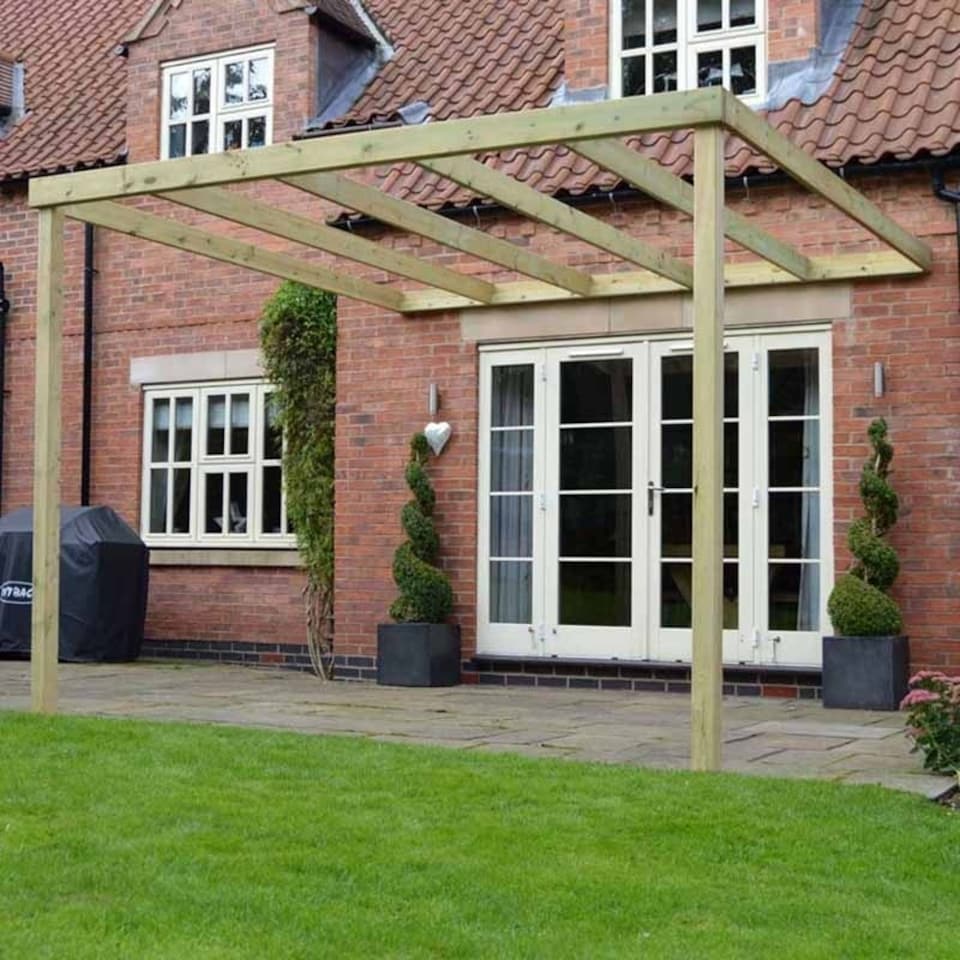 image 1 of Wall Mounted Box Pergola - L300 x W300 x H270 cm - Light Green