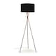 image 4 of ValueLights Camden Copper Tripod Floor Lamp Black Shade & Bulb | Black