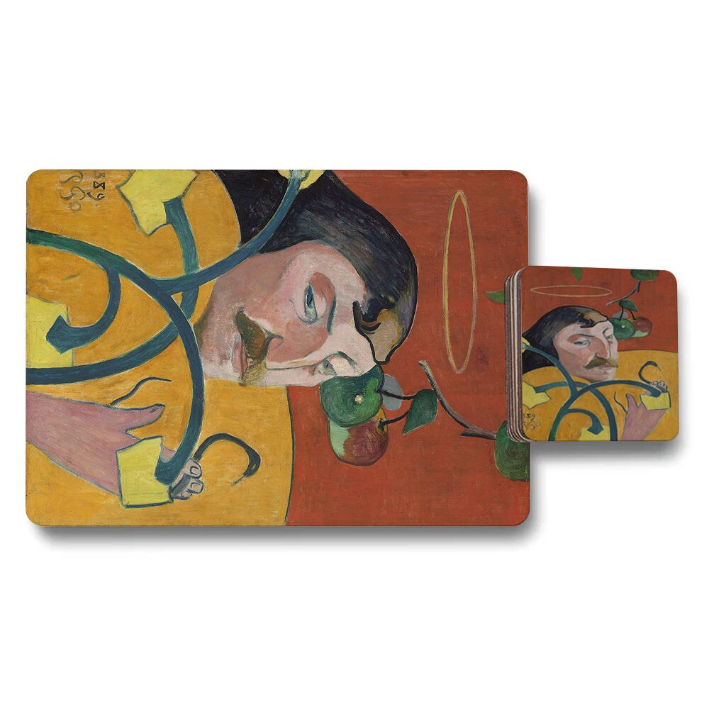 Placemat Coaster Set Of 12 Wood Bottom Designer Artwork Collection Limited Edition Vintage Inspired