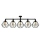 image 1 of ValueLights Luiggi Matte Black Semi-Flush Light with Black Tapered Shade and E27 Pear LED 4W Warm White 2700K Bulb
