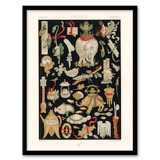 Chinese Ornamental Objects Racinet Vintage Framed Wall Art Print 12X16"