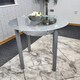 image 3 of Glass Grey Dining Table Round Dining Table Dining Room Kitchen Furniture Grey