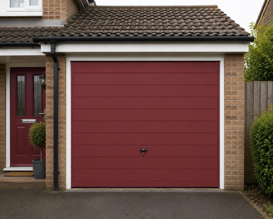 image 1 of Innov8 Coatings Garage Door Spray Paint 400ml - Ruby Red Satin Finish - Exterior & Interior Multi Surface Paint for Metal, uPVC, Aluminium & Wood - Fast Dry, No Primer Required