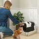 image 2 of PawHut XL Stainless Steel Litter Box Tray with Lid, Panda Style Black