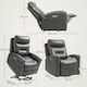 image 3 of HOMCOM Overstuffed Riser and Reclining Chair with USB Ports, Remote, Grey Grey