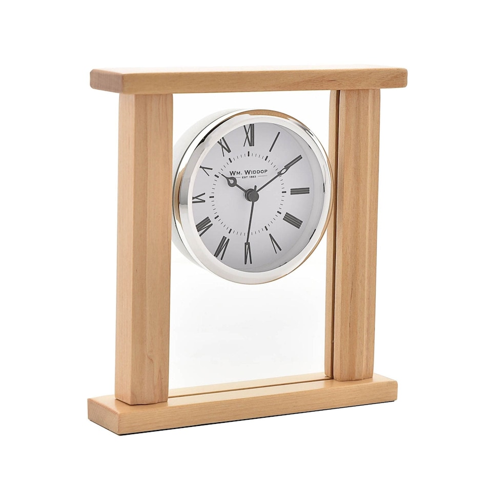 image 1 of Widdop Gifts Wood and Glass Mantel Clock