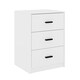 image 2 of White 3-Drawer Bedside Table Grey | Colour: Cool Grey