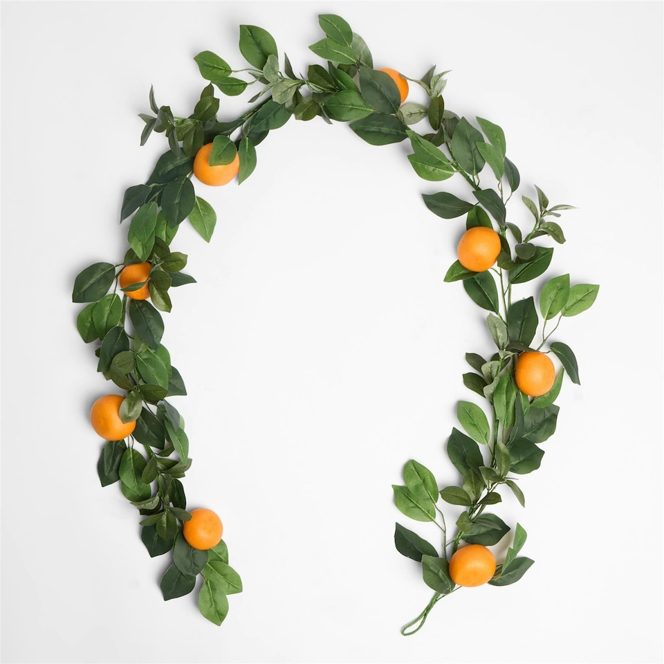 image 1 of OHS Natural Home Fireplace Table Decor Artificial Orange Garland, 180cm - Orange