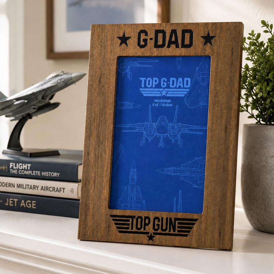 image 1 of Top Gun Top G-Dad Photo Frame Brown