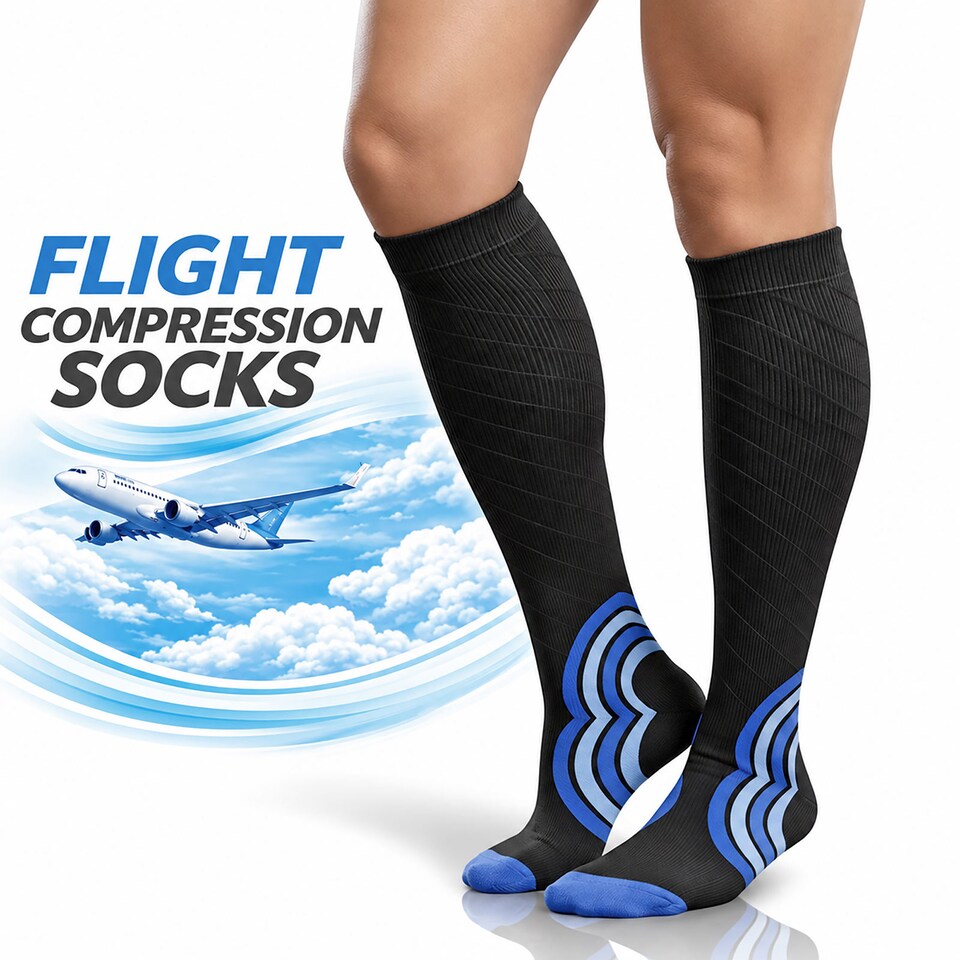 image 1 of aZengear Compression Socks for Women and Men - Seamless Toe, Padded Heel and Sole