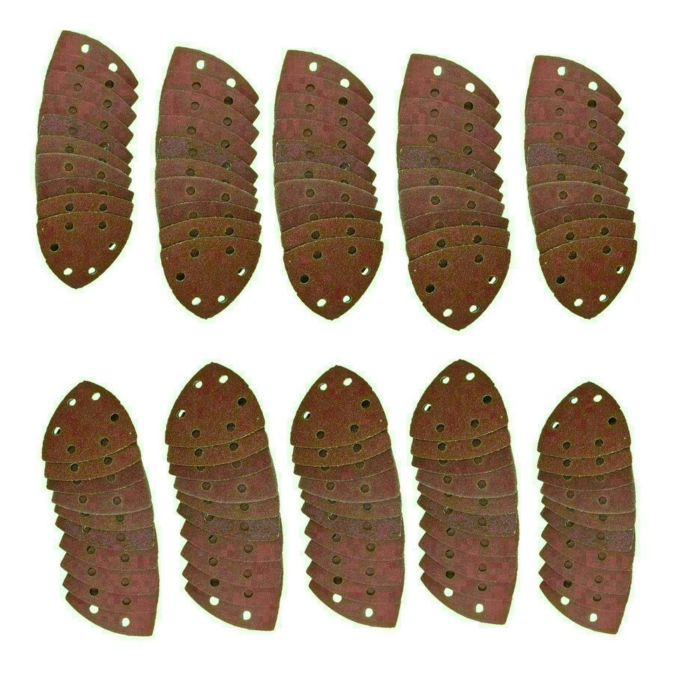 image 1 of Hook And Loop Sanding Abrasive Discs Pads 90mm Triangular 100pk Mixed Grit